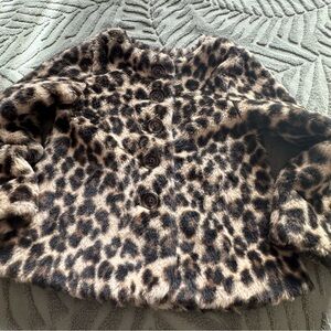 Leopard Print Kids Faux Fur Coat 3T